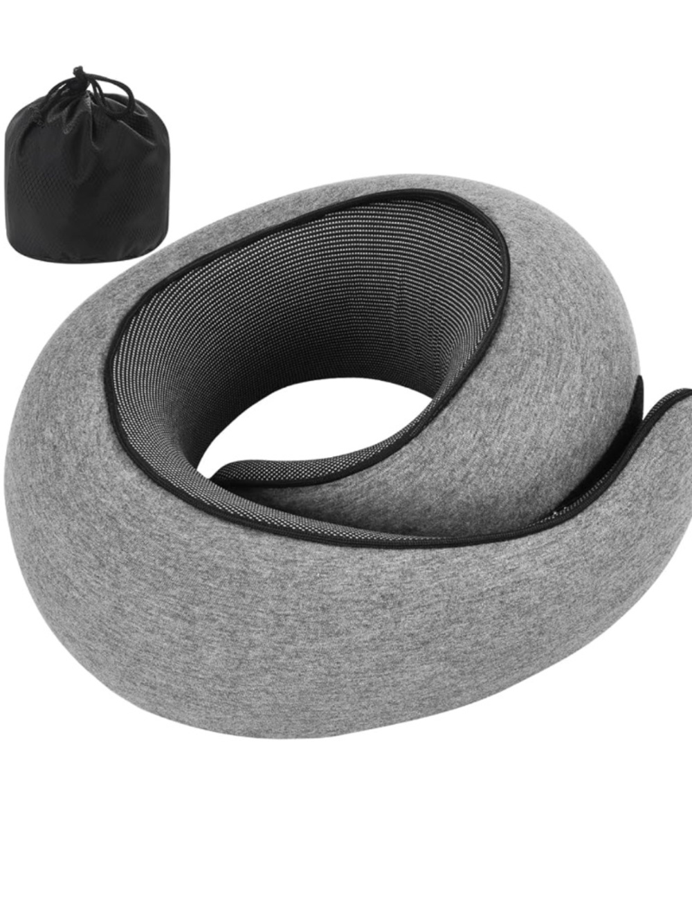 NWOT FlyHug Memory Foam Travel Neck Pillow U-Shaped Gray Ergonomic Travel Pillow
